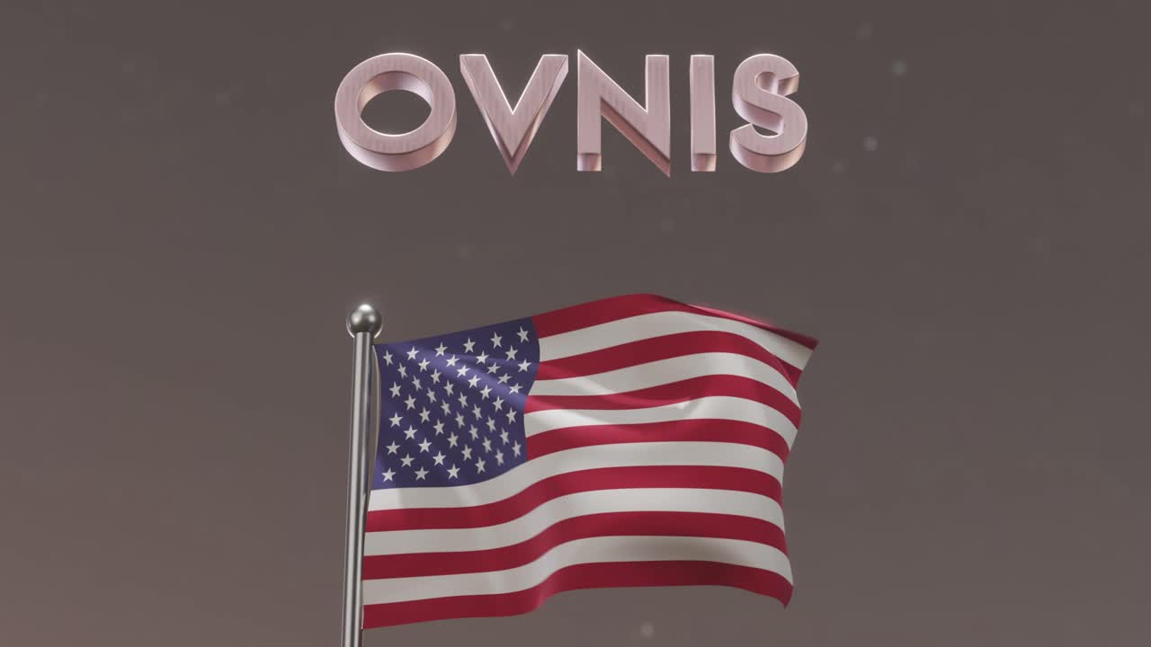 미국 밤에 깃발을 흔들며 ovnis 텍스트