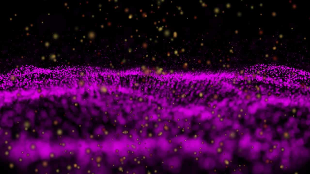 Animation of yellow and purple light spots on black background