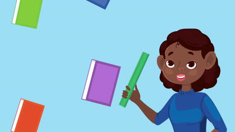 afro female teacher character animation