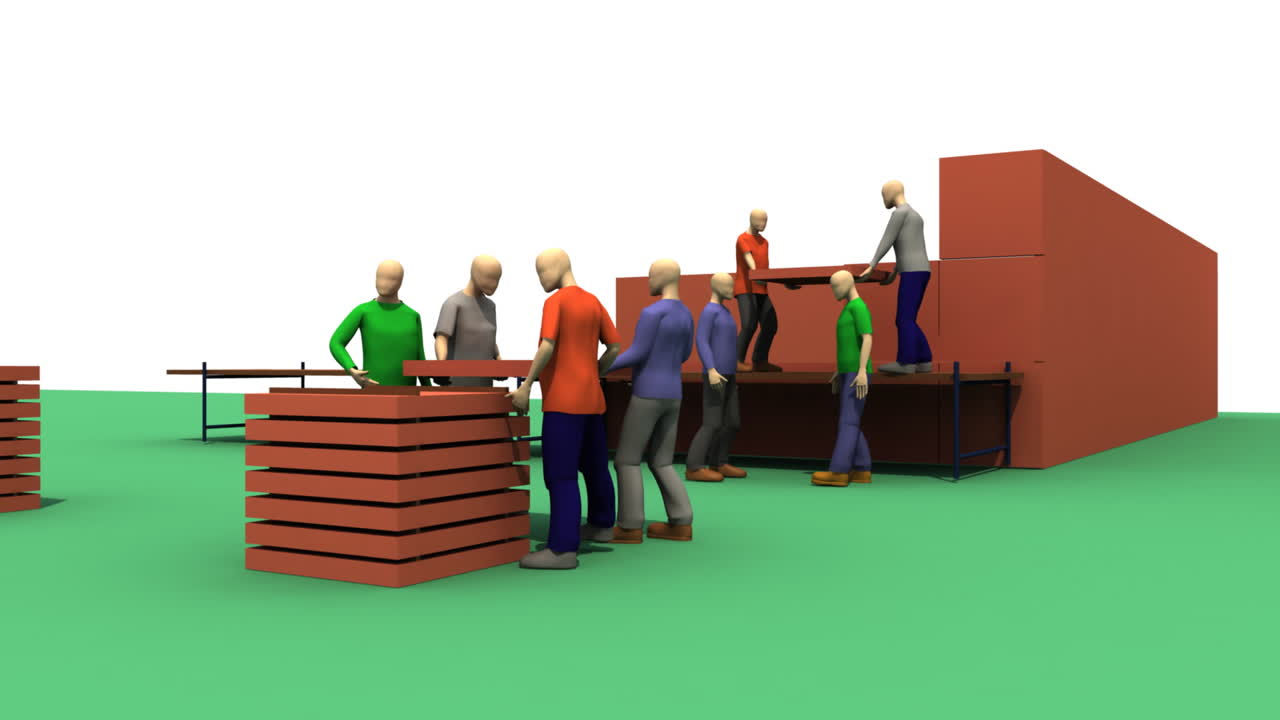 3D architect team building a house