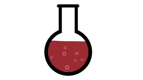 ciencia poción mágica gráfico burbujas rojas