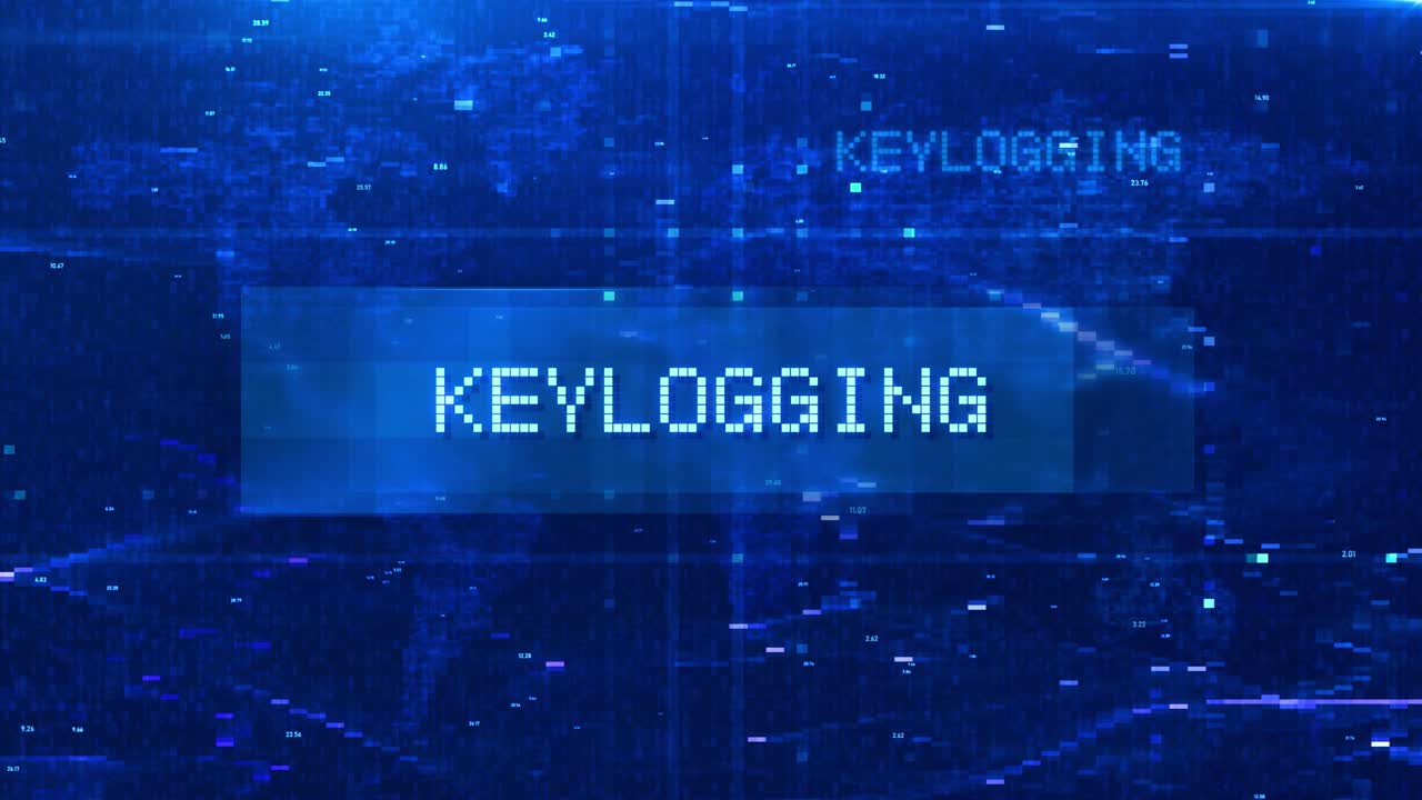 Keylogging Text Appearing on Digital Glitch Background