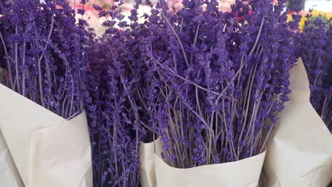 a close-up of bundled lavender flowers