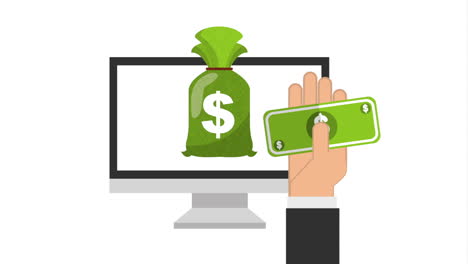 finanzas y economía en línea con el escritorio