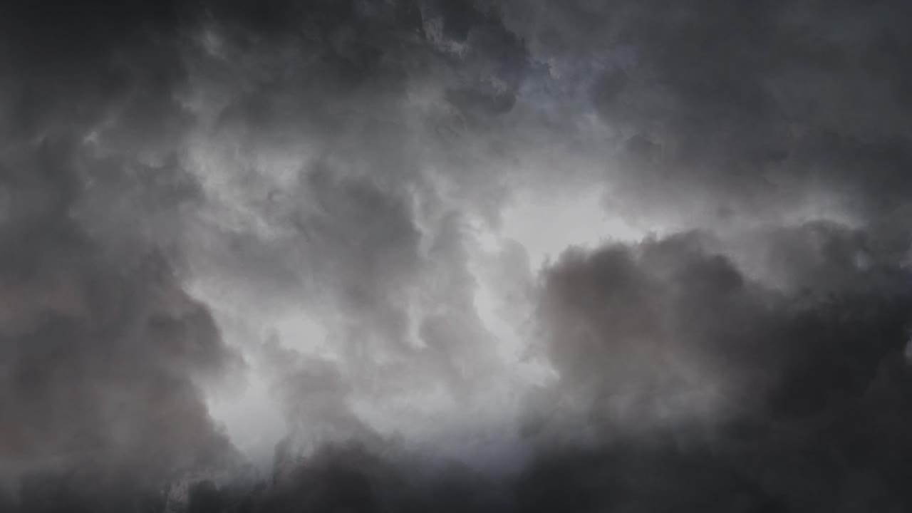 Thunderstorms lightning in dark sky  4k