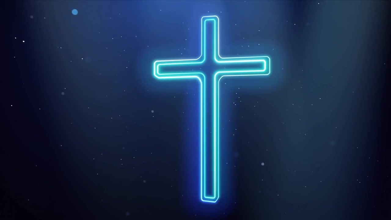Croce Cristiana Luce Celestiale Sfondo per il Culto.