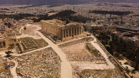 Drohnenaufnahmen-Der-Stadt-Und-Der-Akropolis-Von-Athen