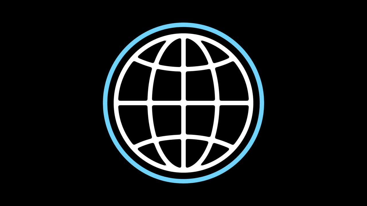 Globe Line Icon Animation with Alpha