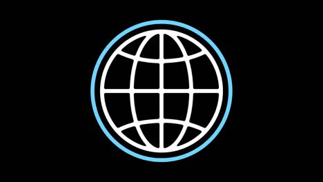 animación del icono de la línea del globo con alfa