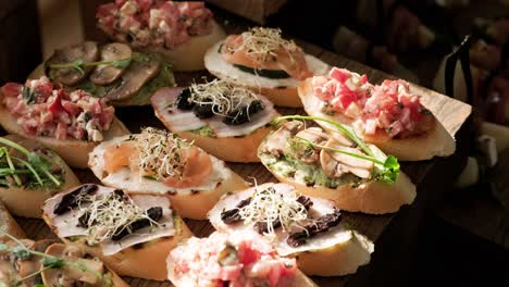 assortment of bruschetta appetizers