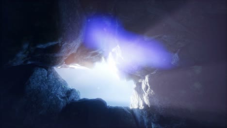 sun light inside mysterious cave