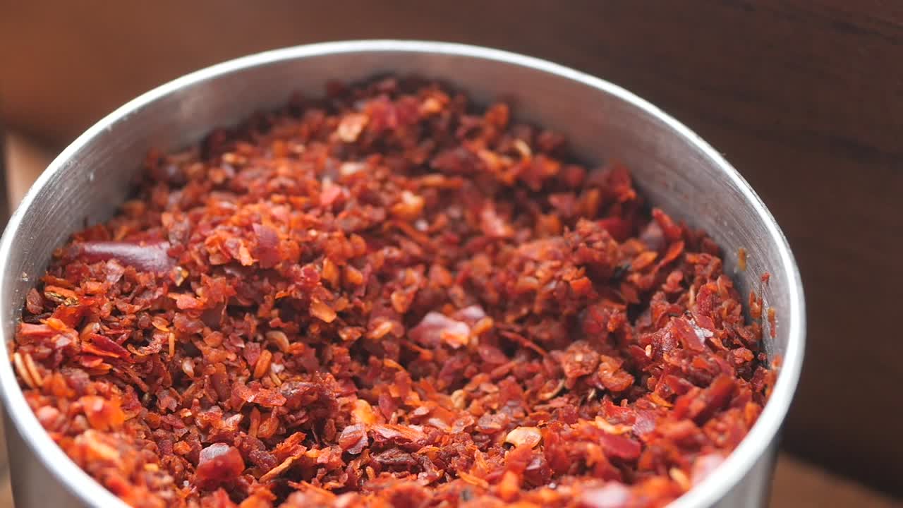 Red Chili Flakes in a Bowl