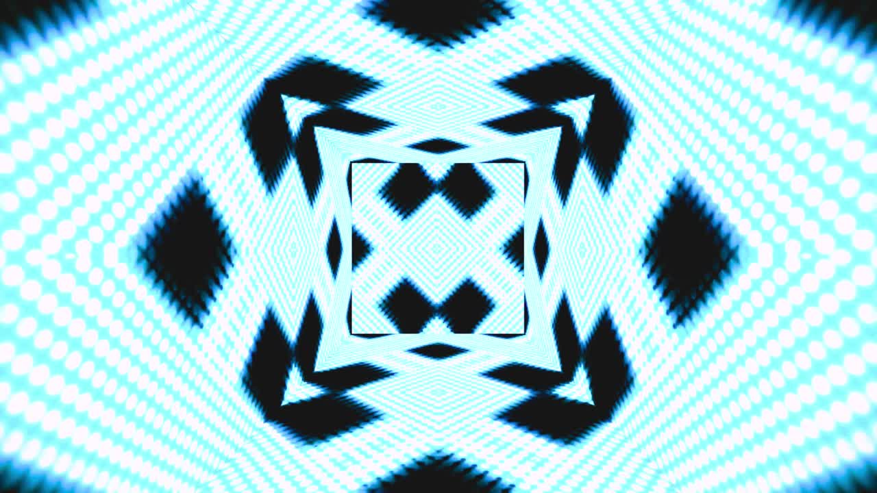 Pola Geometris Abstrak Dinamis dengan Cahaya Biru dan Putih