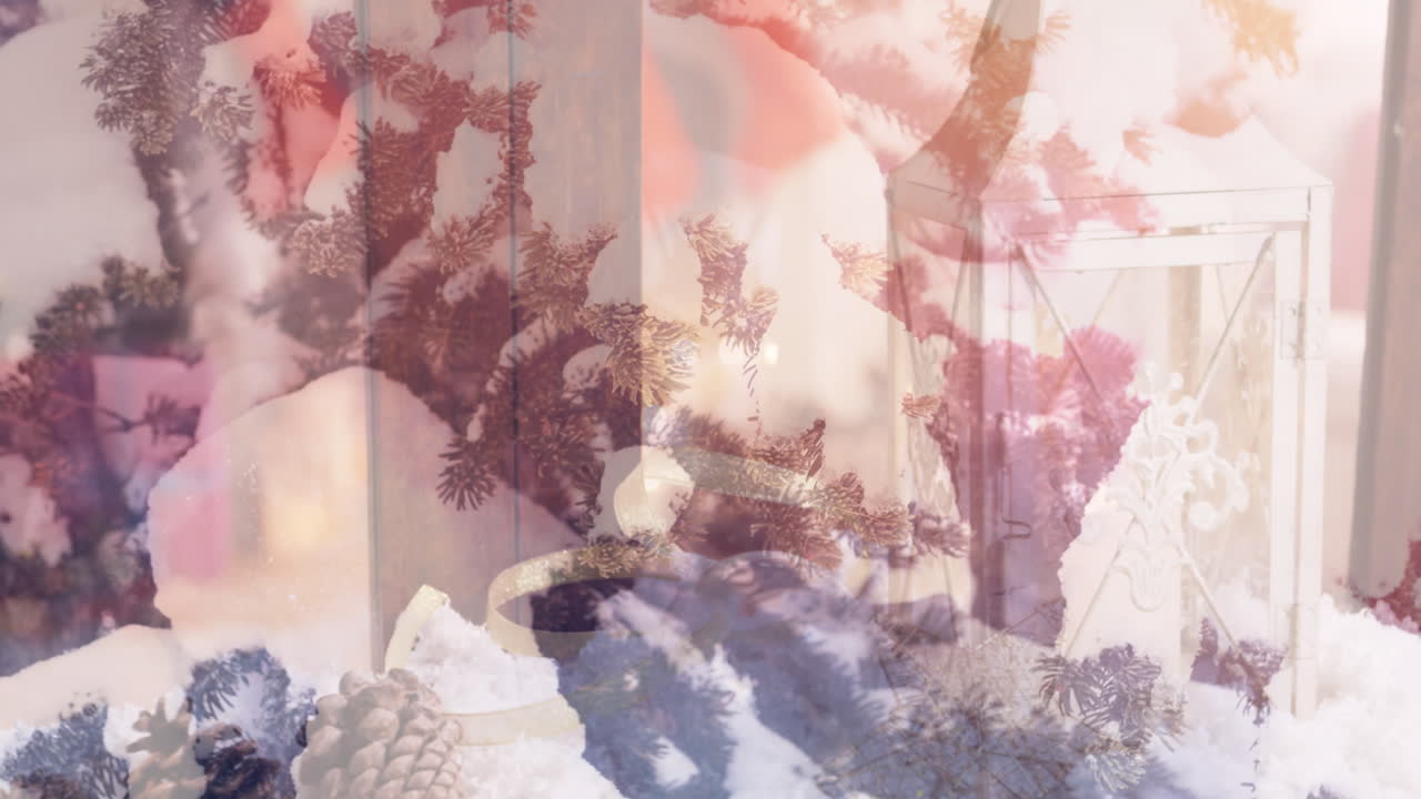 겨울 풍경 과 크리스마스 장식 의 비디오