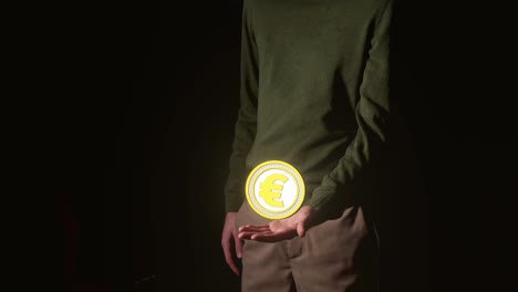 icono de la libra esterlina de oro girando sobre la mano
