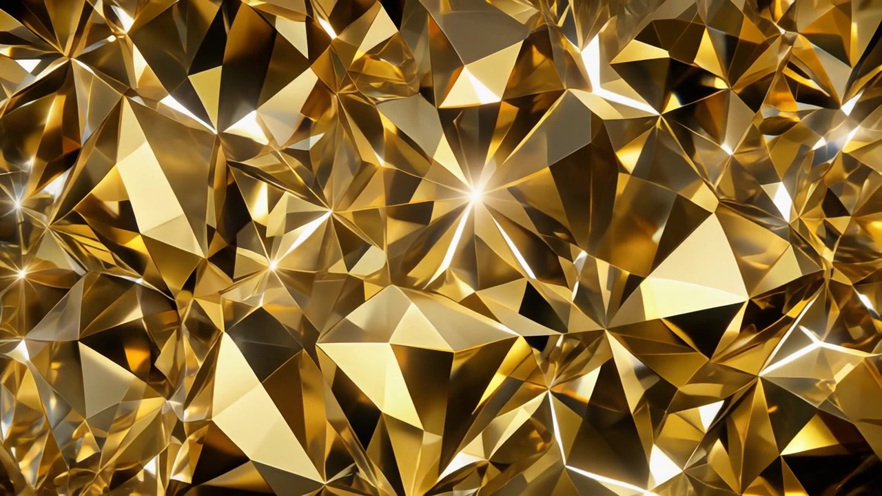 Abstrakter Hintergrund aus schimmernden goldenen geometrischen Facetten