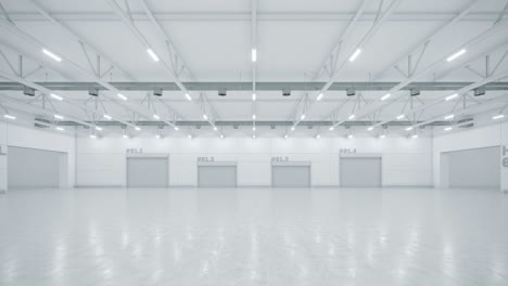 empty exhibition space. backdrop for exhibitions and events. 3d render. tile floor. marketing mock up. 4k video.