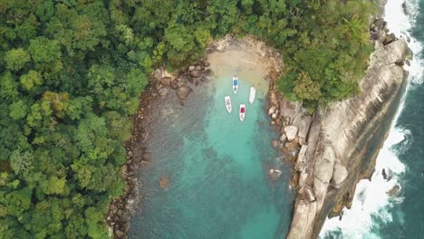 an aerial view of a cove in brazil