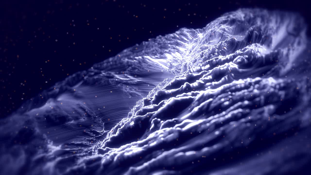 Fractal abstract background animation. Seamless loop. Blue Concept.