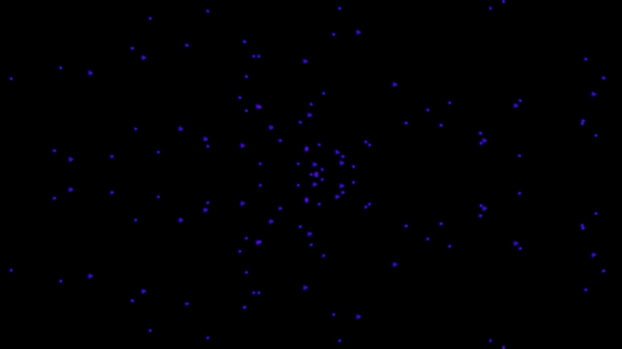 Abstract Motion Background with Pulsing Blue Particles on Black