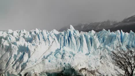 pan across a tops of a vast glacier