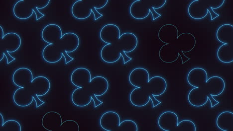 Repeating-blue-clover-pattern-on-black-background