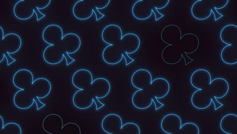 repeating blue clover pattern on black background