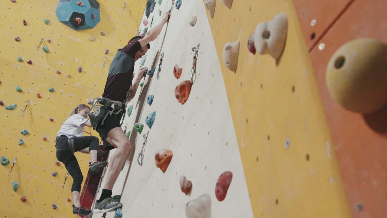 Man With Amputated Leg Climbing Wall