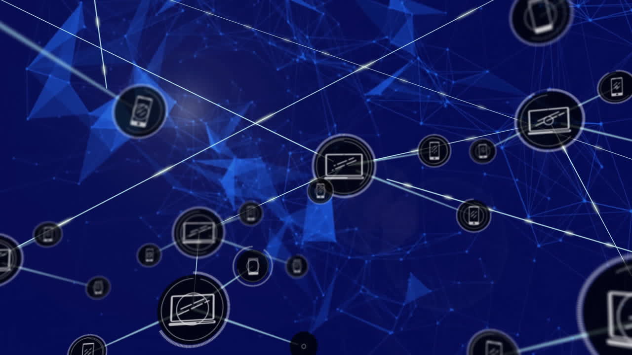animación de la red de conexiones sobre formas
