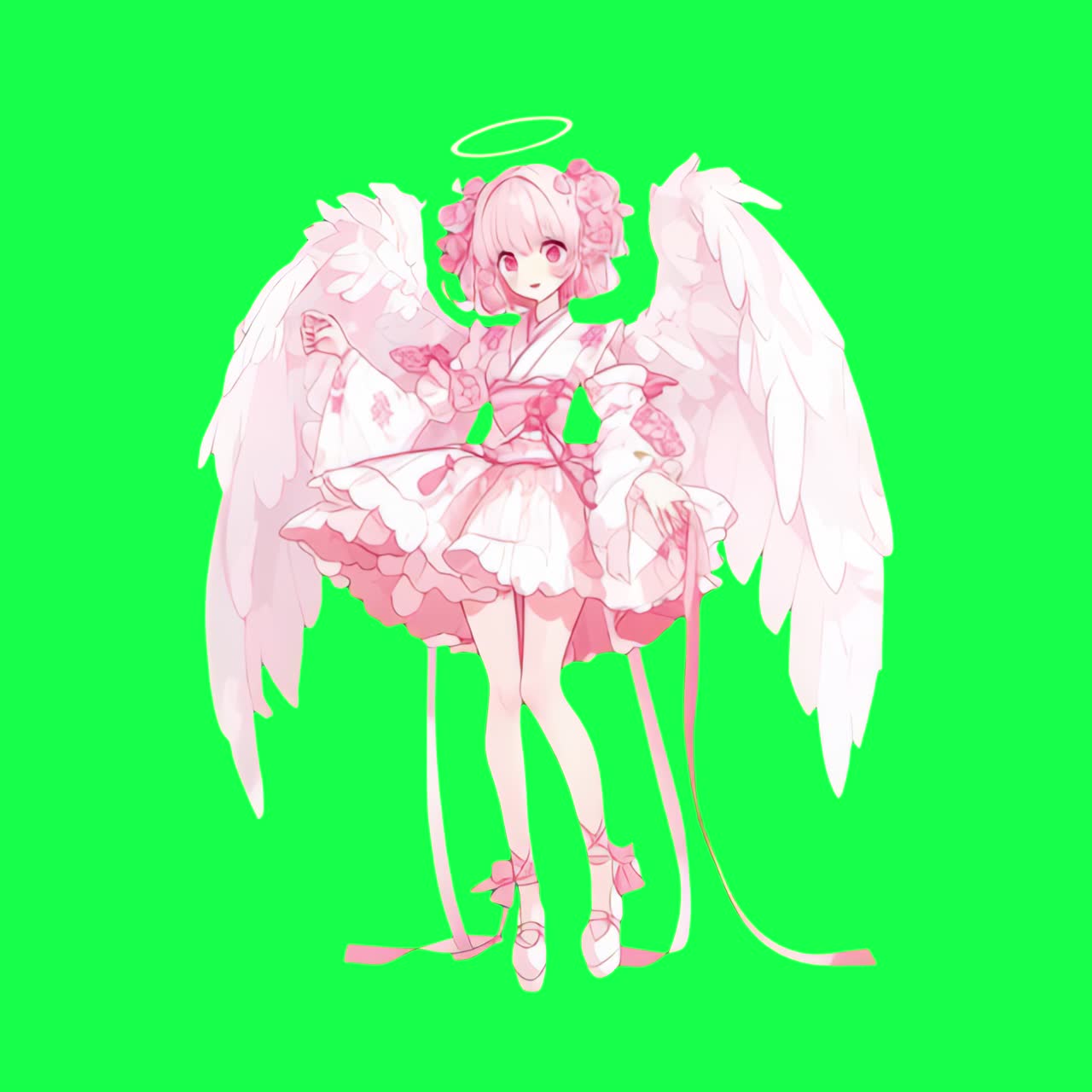 Illustrazione di un personaggio anime angelico