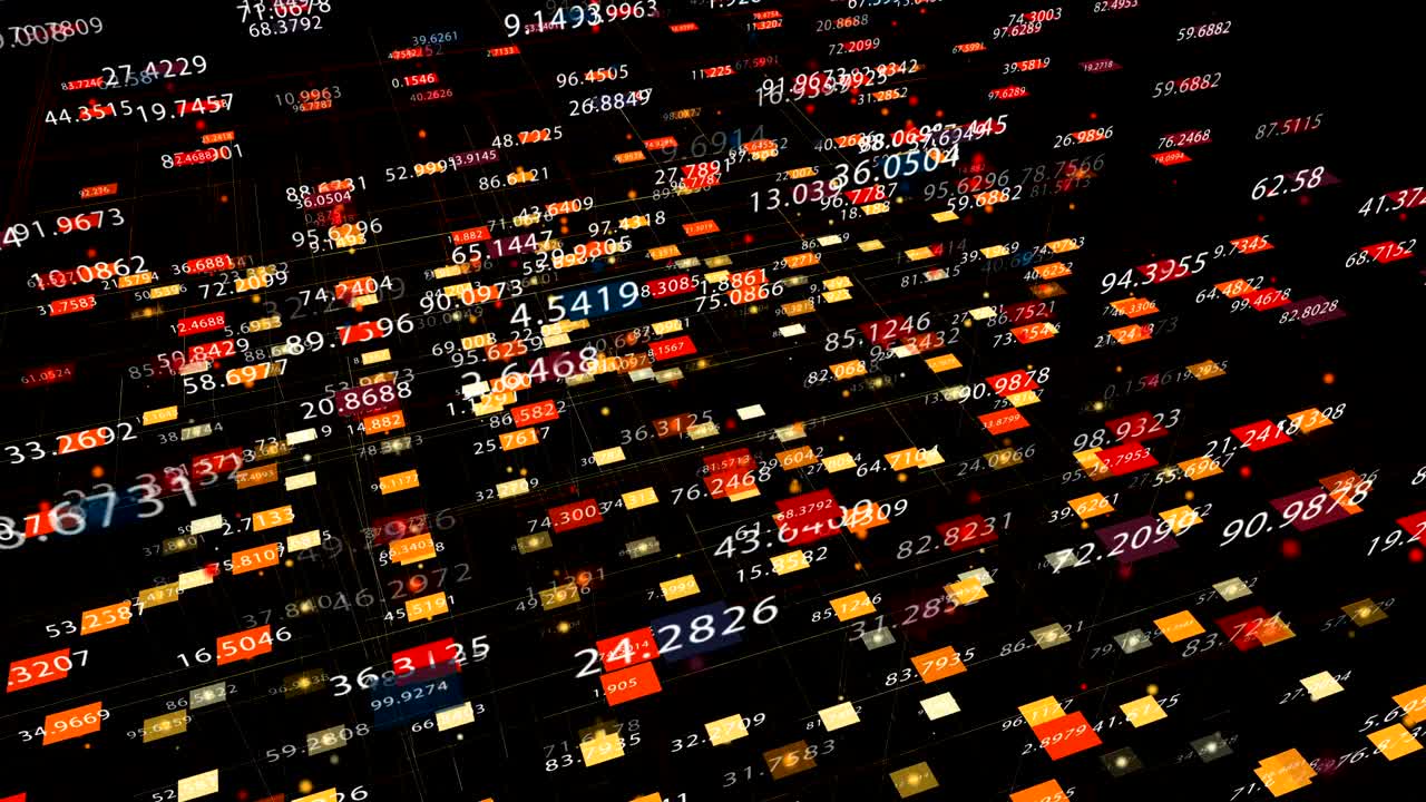 Data and Numbers - Data and number values passing through cyberspace.
