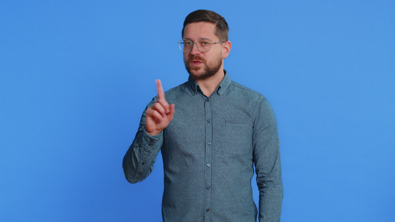 Displeased upset man reacting to unpleasant awful idea dissatisfied shake head no dislike proposal