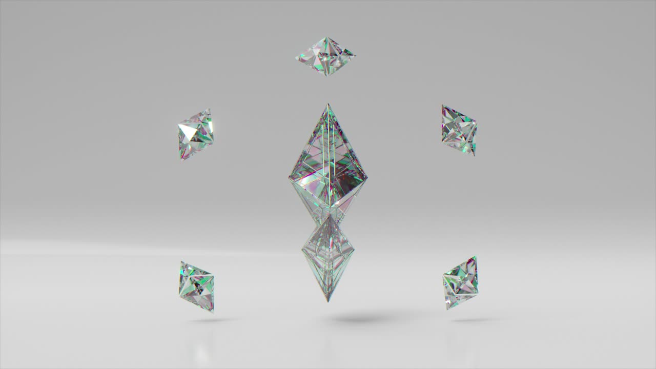 추상 3d 렌더링 크리스탈