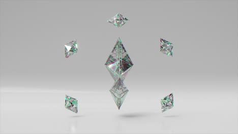 추상 3d 렌더링 크리스탈