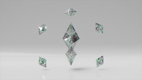 abstract 3d rendered crystals