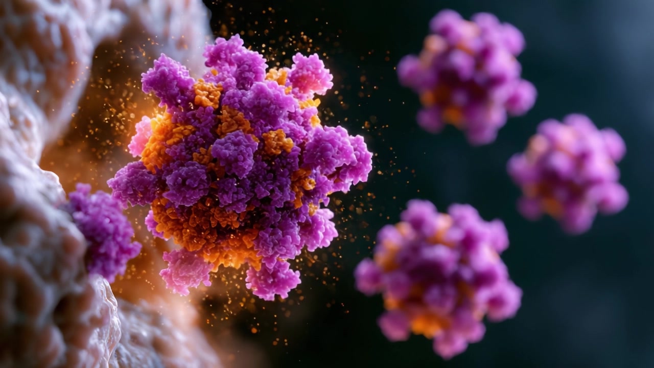A Detailed Visualization of Viral Particles in Motion: Exploring the Intricate Structure and Behavior of Viruses in a Microscopic Environment