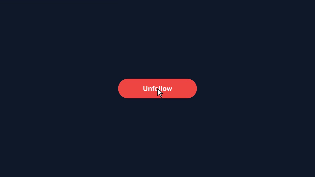 Interactive Follow and Unfollow Button Animation on Dark Background