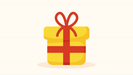 yellow gift box present animation