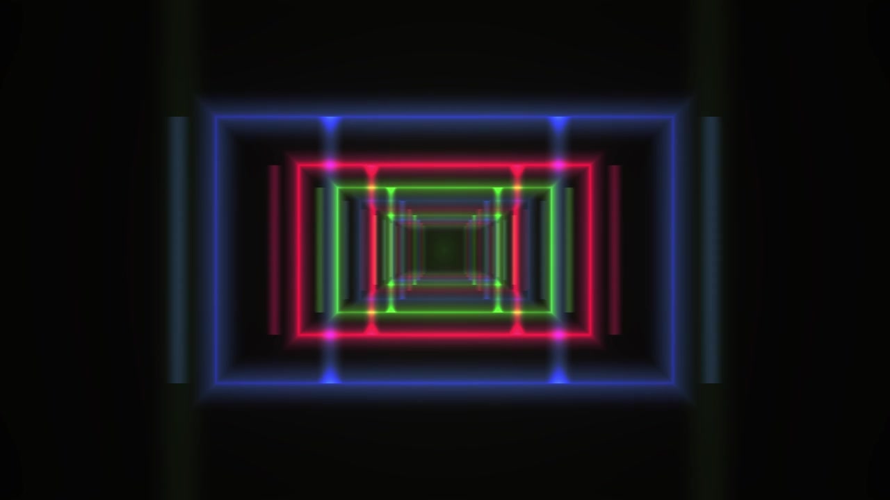 Tunnel Astratto di Rettangoli Luminosi al Neon