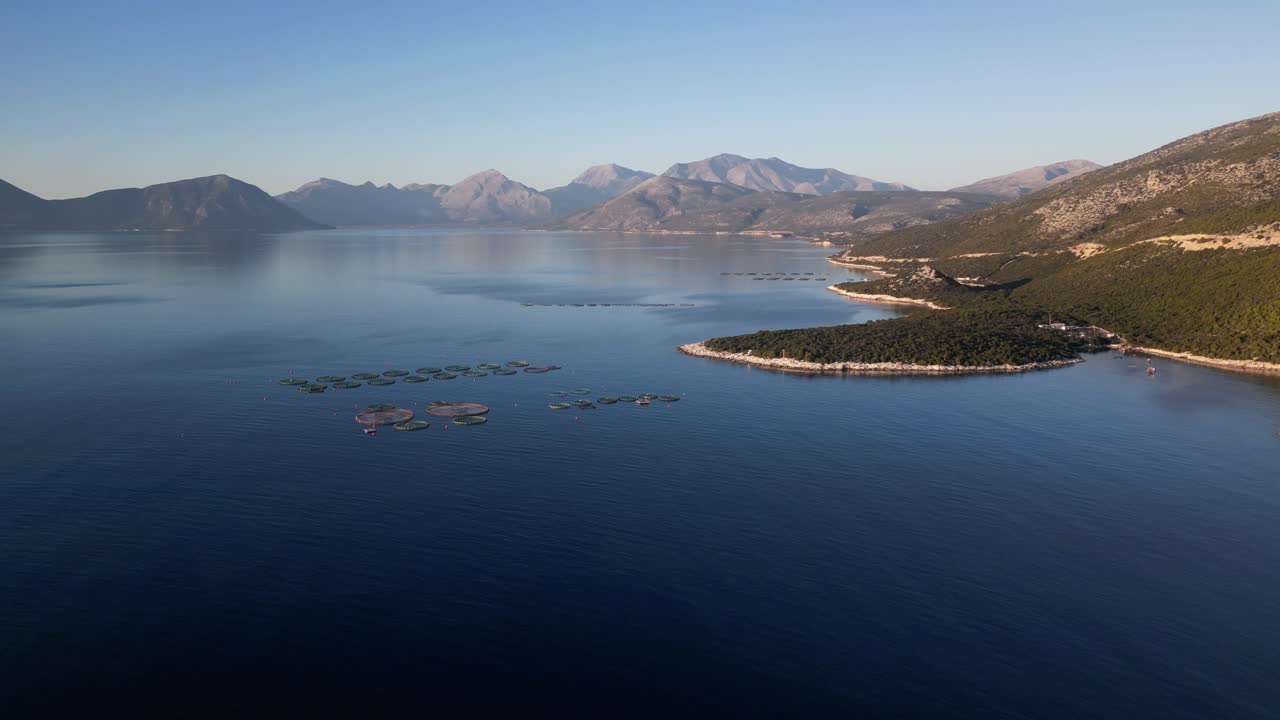 epic drone shot while golden hour at coast in greece