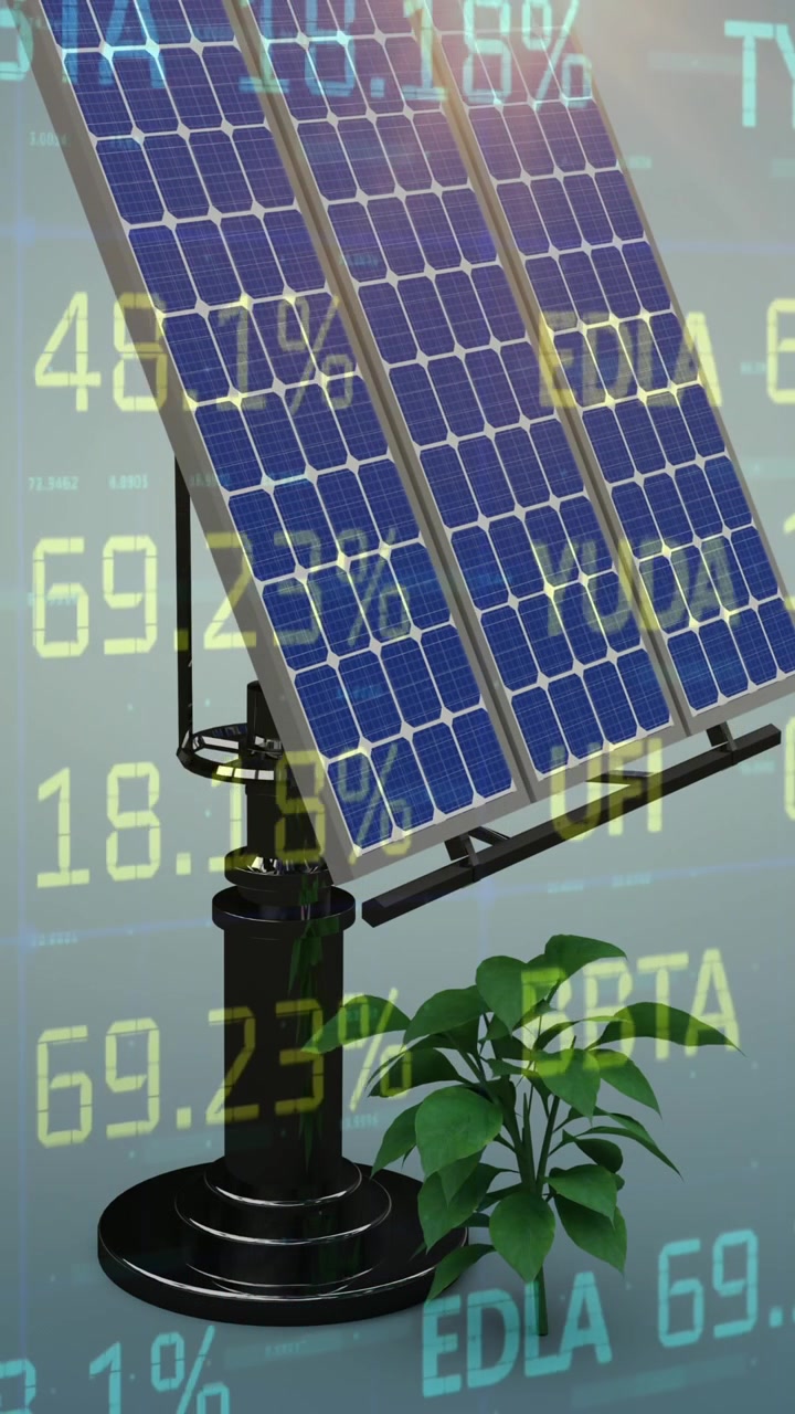 Animazione dell'elaborazione dati su pannelli solari