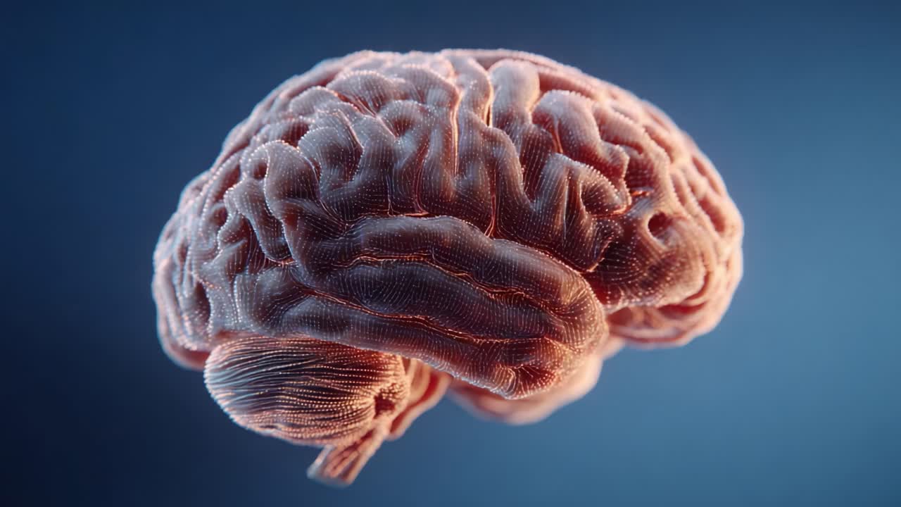 A Stunning 3D Visualization of the Human Brain Highlighting Its Complex Structure, Neural Connections, and Intricate Patterns Against a Softly Lit Background