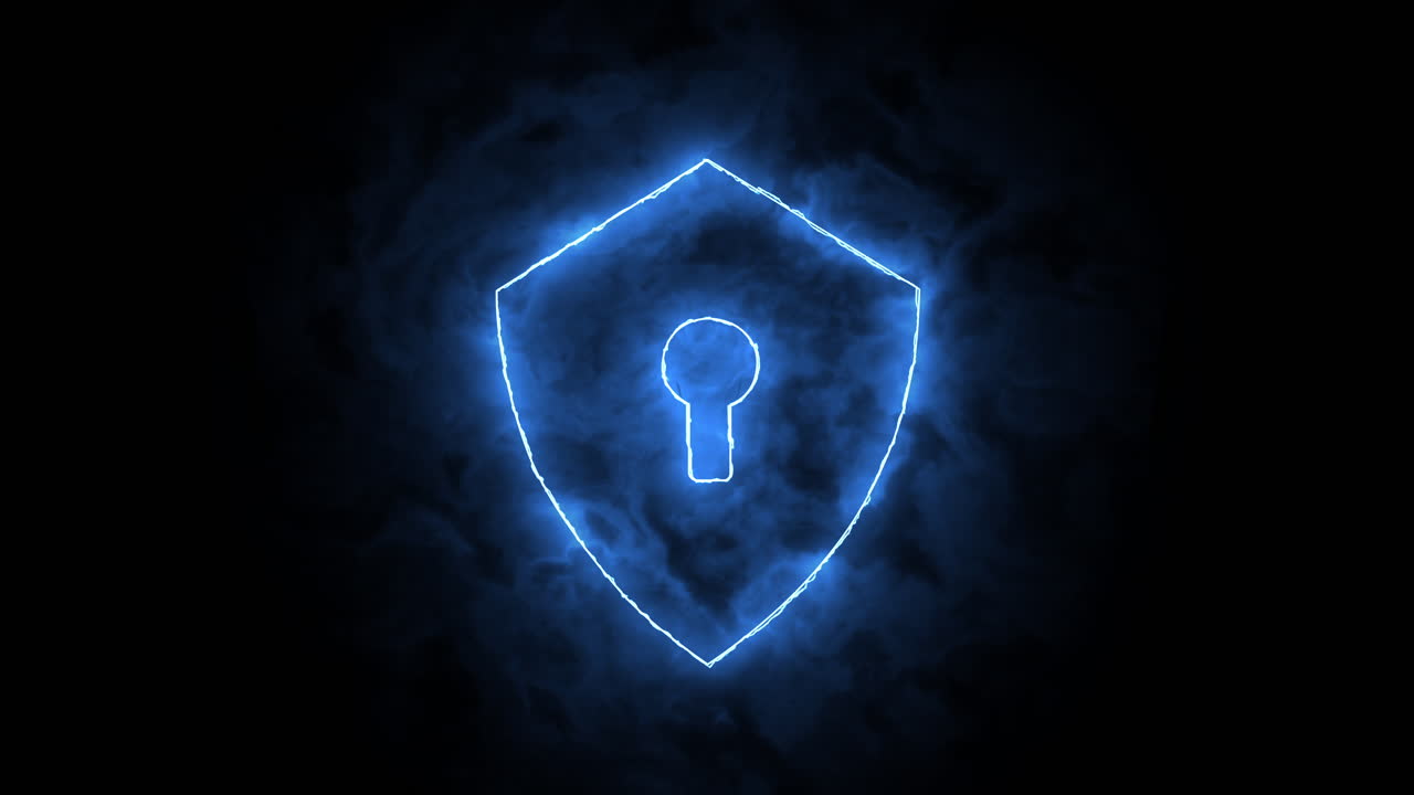 Glowing Shield and Lock Icon
