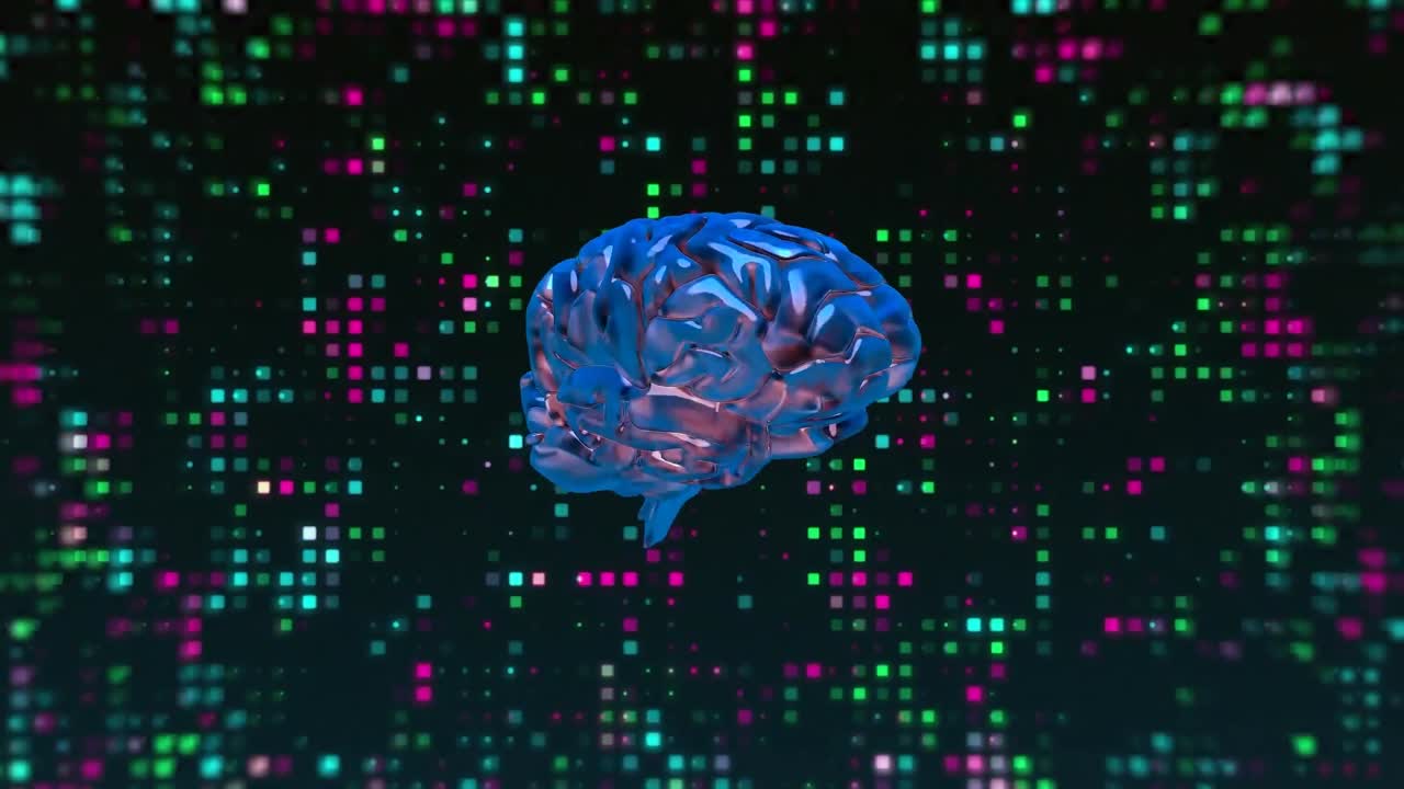 Animation of data processing over human brain