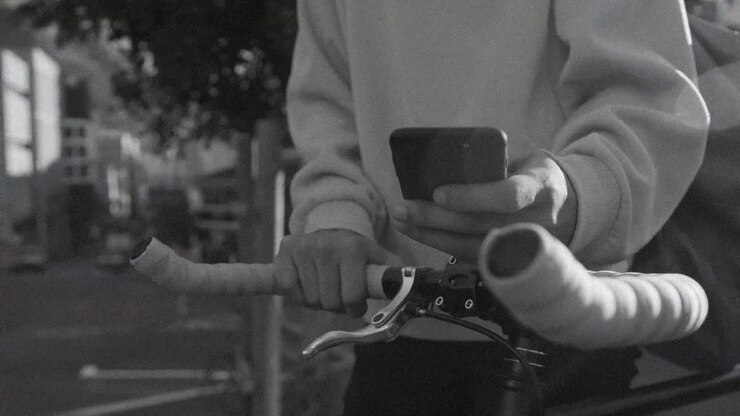 People with bikes and earphones