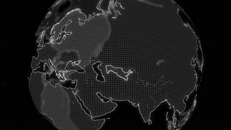 Uzbekistan-Country-alpha-for-editing-Data-analysis-Technology-Globe-rotating,-Cinematic-video-showcases-a-digital-globe-rotating,-zooming-in-on-Uzbekistan-country-alpha-for-editing-template