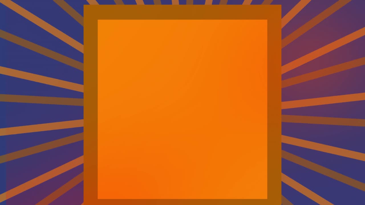 animación de un banner de texto naranja con espacio de copia contra rayos radiales contra un fondo púrpura.