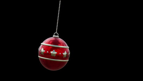 animation of christmas red baubles over black background