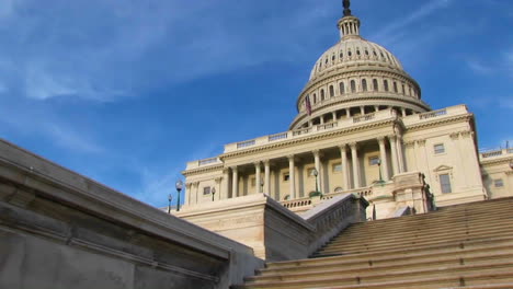 Looking-Up-The-Steps-Of-Us-Capitol-Building-For-A-View-Of-The-Portico-And-Dome