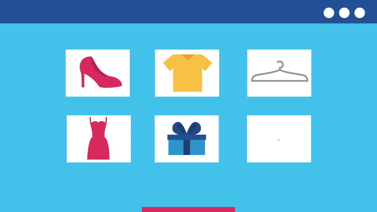 comercio electrónico con menú de artículos